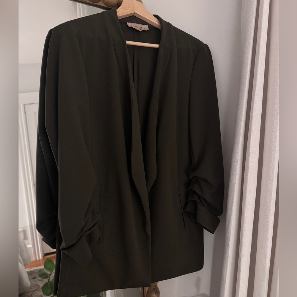 Philosophy Draped Moss Green Blazer